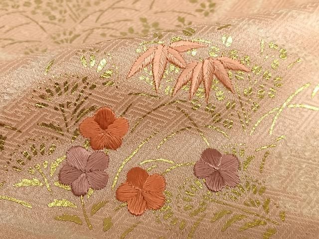 平和屋着物●訪問着　絞り　刺繍　花菱文　金彩　正絹　逸品　AAAV7453zg 平和屋着物○訪問着 絞り 刺繍 花菱文 金彩 正絹 逸品 AAAV7453zg