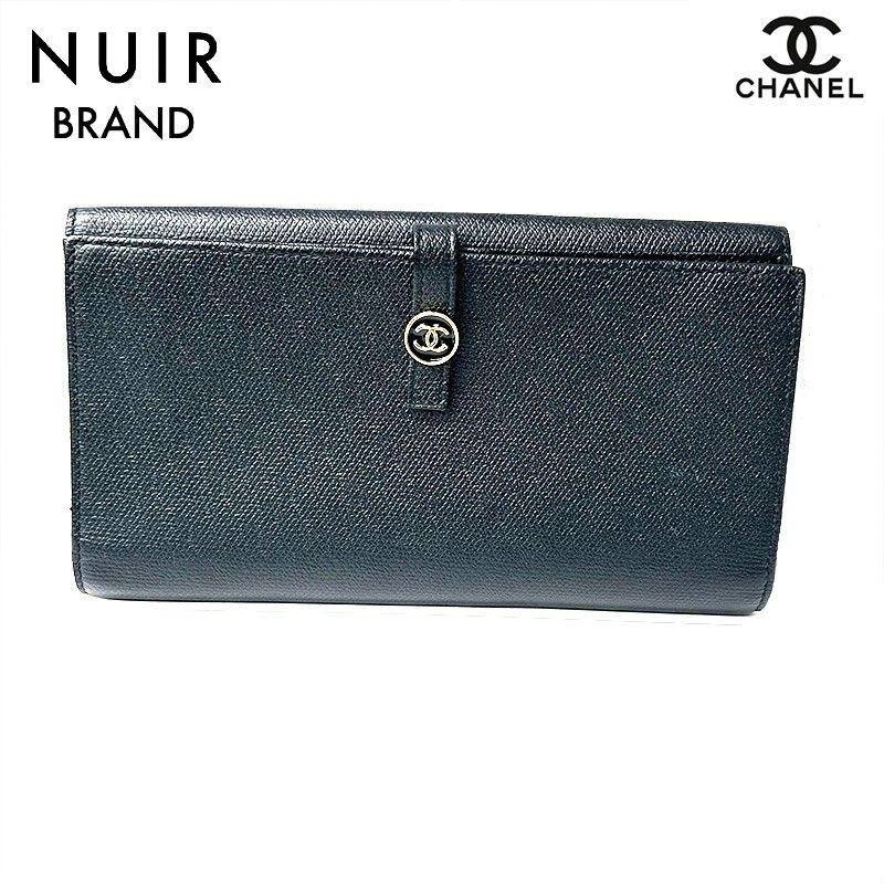 CHANEL シャネル 長財布 ココボタン レザー ロングウォレット シンプル 