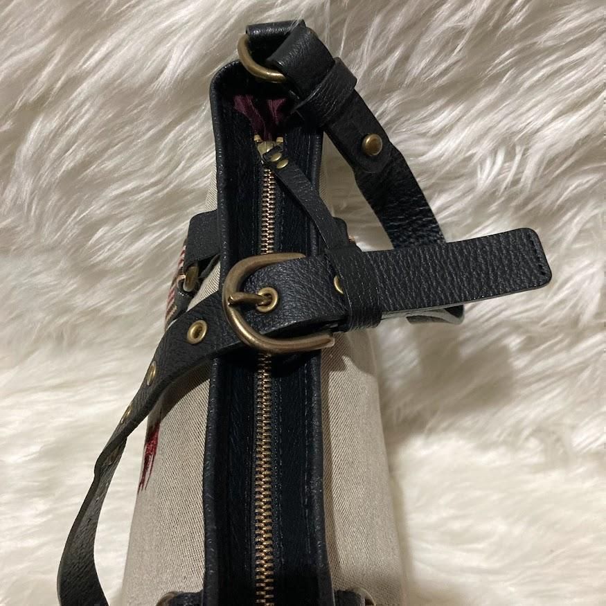 バーバリーブルーレーベル ショルダーバッグ キャンバス グレー