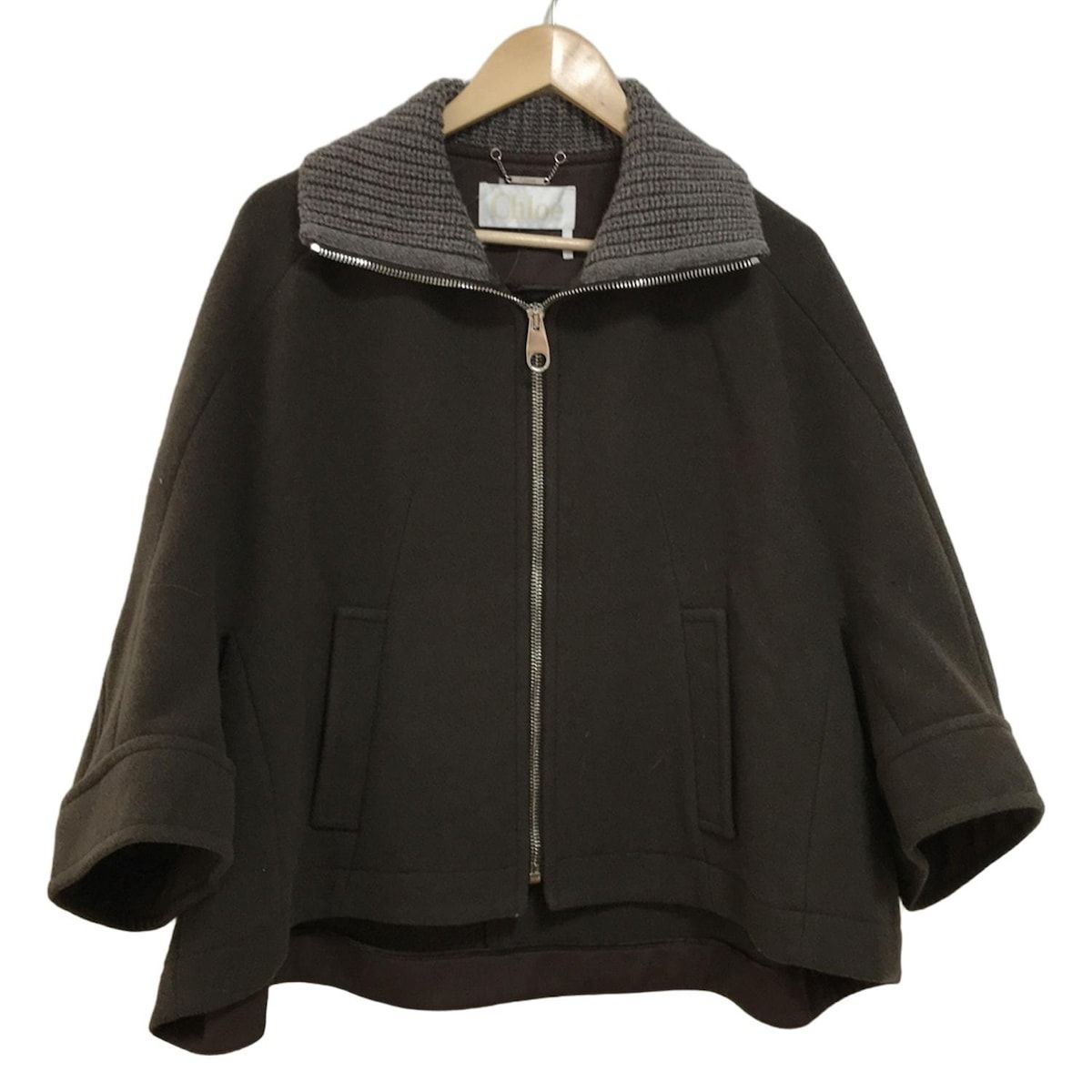 Chloe クロエ コート サイズ36 S レディース - ダークグレー 七分袖|ショート丈|秋|冬