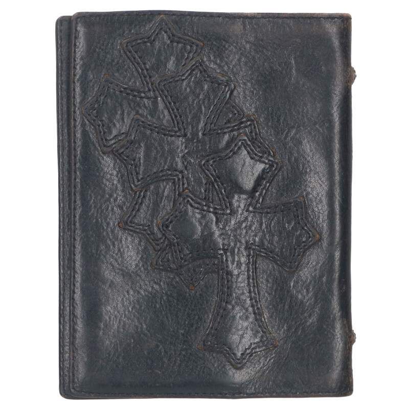 【新品】Chrome Hearts ブラックレザー パスポートケース CHROME HEARTS 新品 クロムハーツ /THE WAY I WALK /ブラック