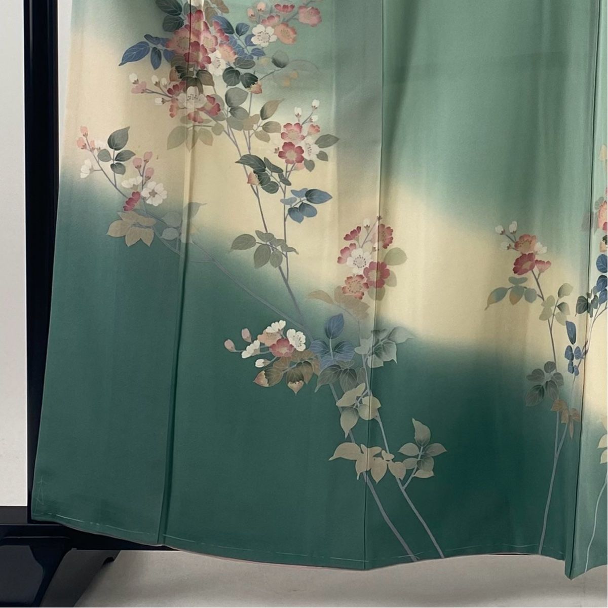 平和屋着物○訪問着 友禅 作家物 枝花 サギソウ 暈し染め 正絹