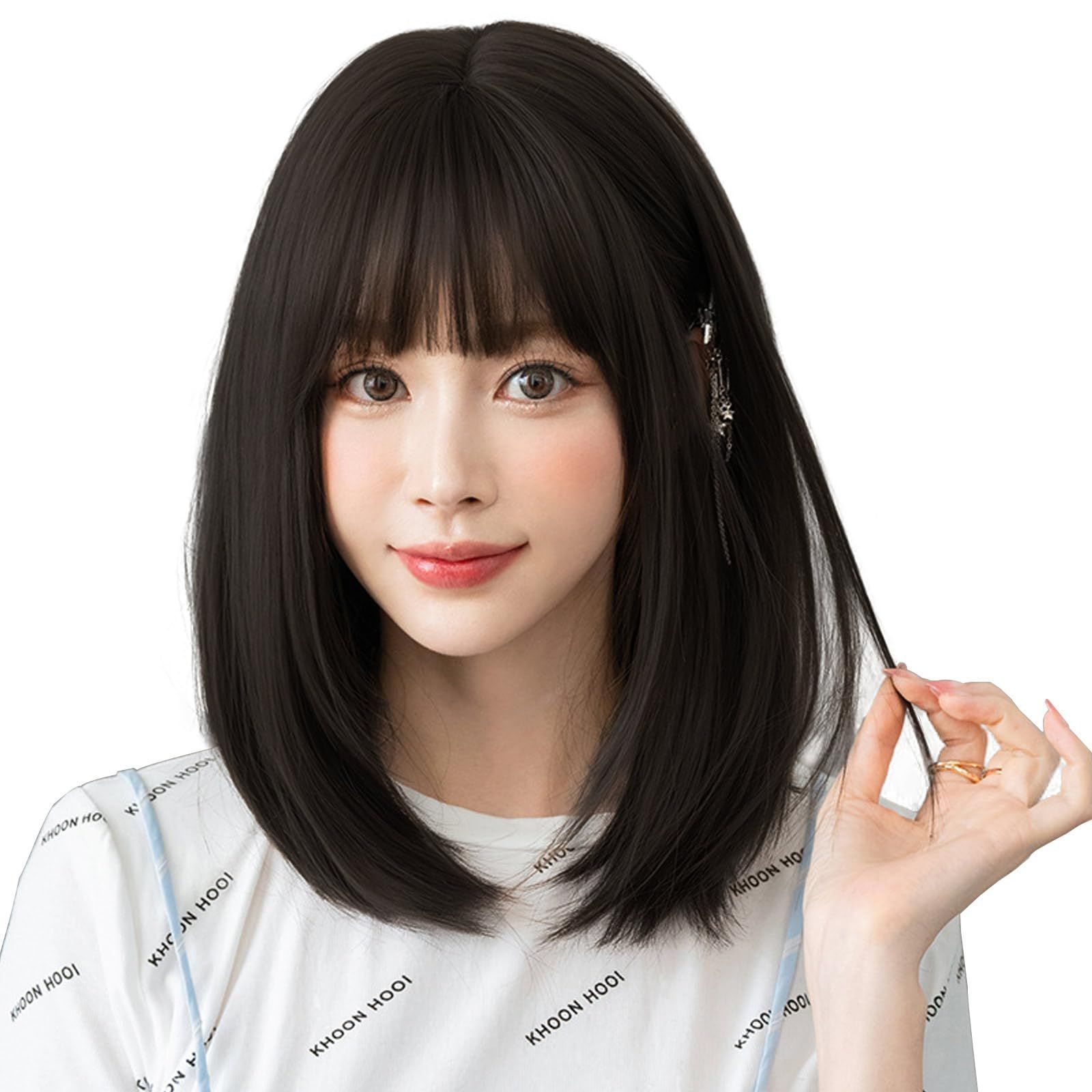 特価商品】かつら 女性 自然 黒茶 髪 フルウィッグ ロング ウイッグ コスプレ ストレート 女装 wig 小顔 セミロング 耐熱 ネット ギフト  ウィッグ ボックス 付（黒茶） - メルカリ