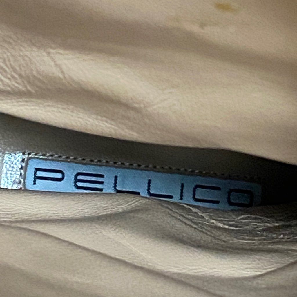 2a31 PELLICO ペリーコ イタリア製 ロングブーツ チャンキーヒール ポインテッドトゥ シューズ 37 1/2 ブラック レザー MADE  IN ITALY