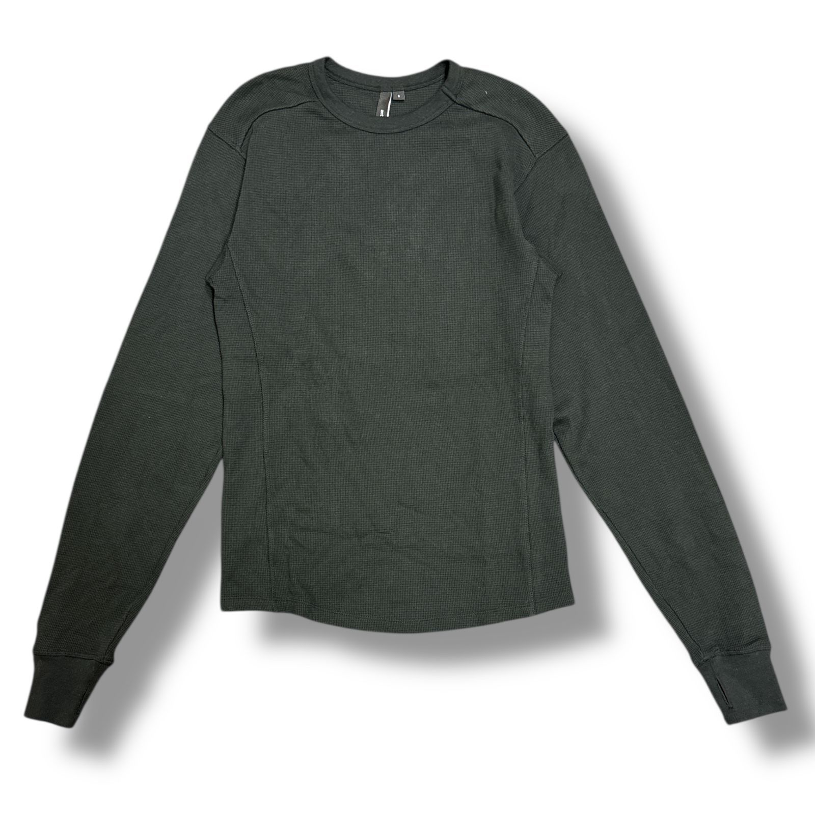 Entire Studios ウォッシュド 黒 サーマル ロング スリーブ Tシャツ