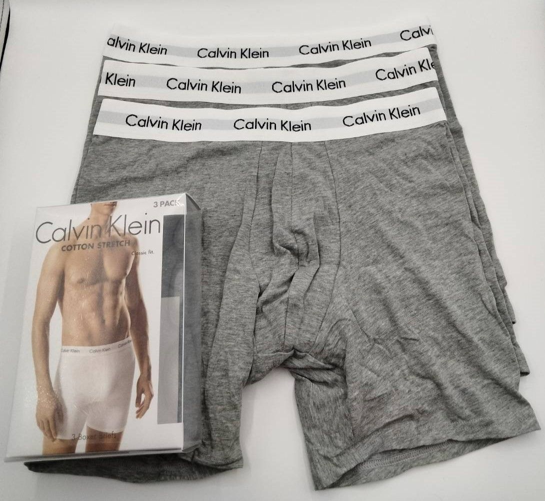 Calvin Klein(カルバンクライン) ボクサーブリーフ グレイ Mサイズ 3枚 ...