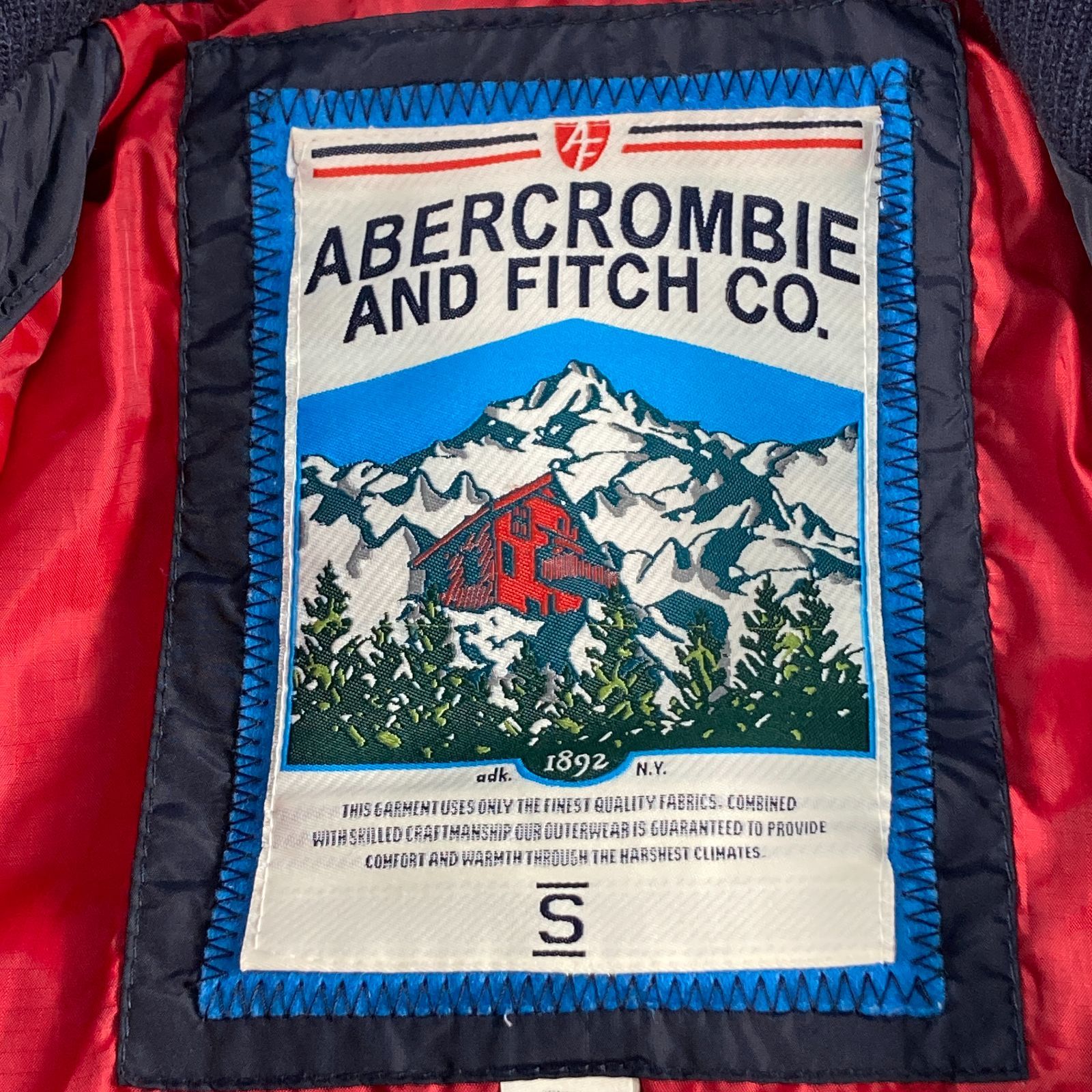 訳あり】Abercrombie & Fitch ダウンジャケット ネイビー Sサイズ 送料 