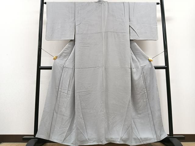 平和屋着物□上質な色無地 流水枝花地紋 卵色 正絹 逸品 AAAY0856cs