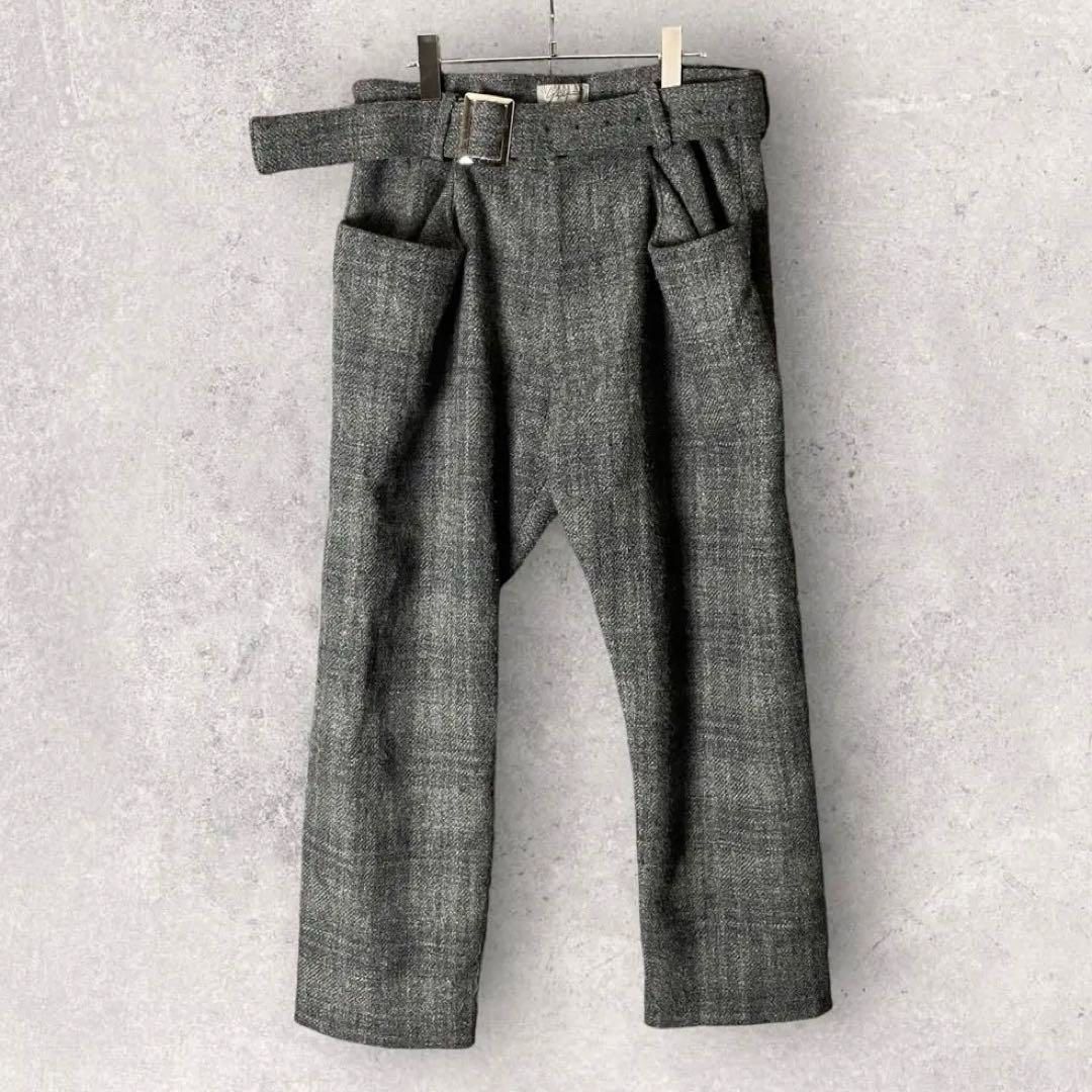 パンツ Yohji Yamamoto 06AW tweed belted pants 1 Yohji Yamamoto 06AW tweed belted pants 1 - メルカリ