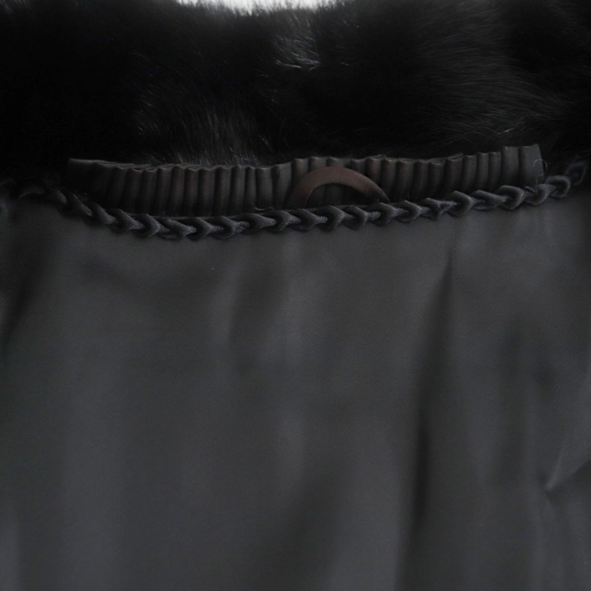 毛並み美品▼SAGA MINK サガミンク 本毛皮コート ブラック 大きめサイズ15号 毛質艶やか・柔らか◎