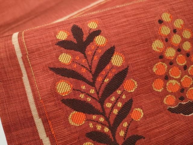 平和屋着物○名門木屋太 今河織物 六通柄袋帯 色紙枝