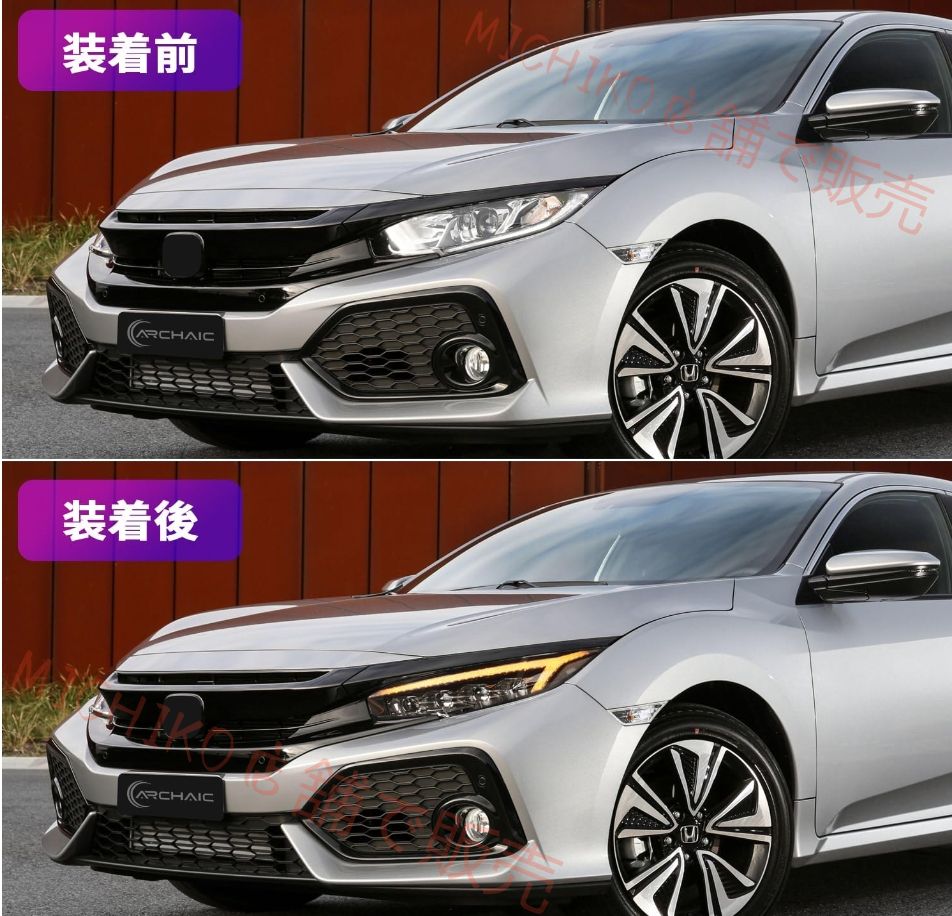 シビック FK7 FK8 FC1 タイプ R 4 眼プロジェクターヘッドライト 全 LED 流しウインカー オープニング機能 4 種点灯モード 純正交換用 左右 2 個セット 2016 年～現行対応 FFCRYSTALESIA_COM