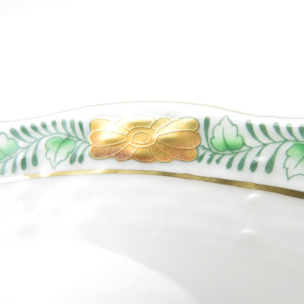 美品 Herend 美品 Herend ヘレンド アポニーグリーン (AV) 517 中皿 1枚