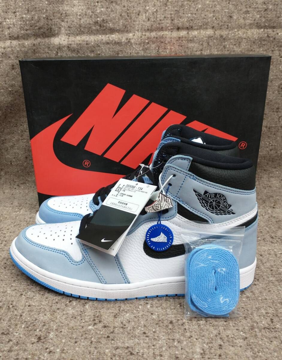 ジャンク NIKE AIR JORDAN 1 UNIVERSITY BLUE UNC ジョーダン ユニバーシティ ブルー 27cm 水色 未使用 難あり 555088-134 