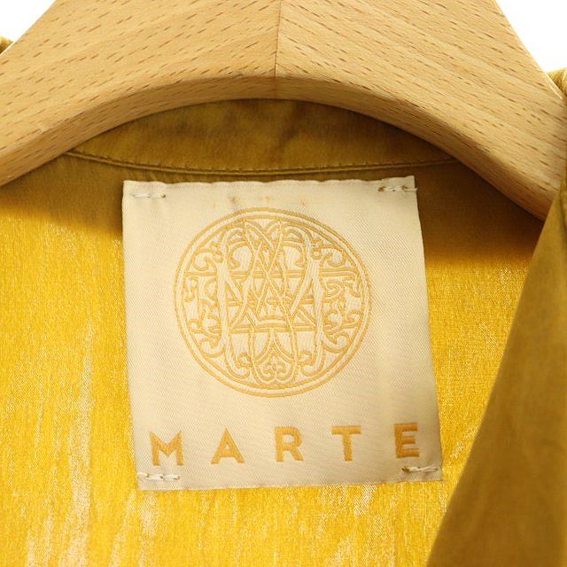 マルテ MARTE シルクオールインワン サロペット サテン 半袖 ストレート ロールアップ 黄色 イエロー /CX ■OS