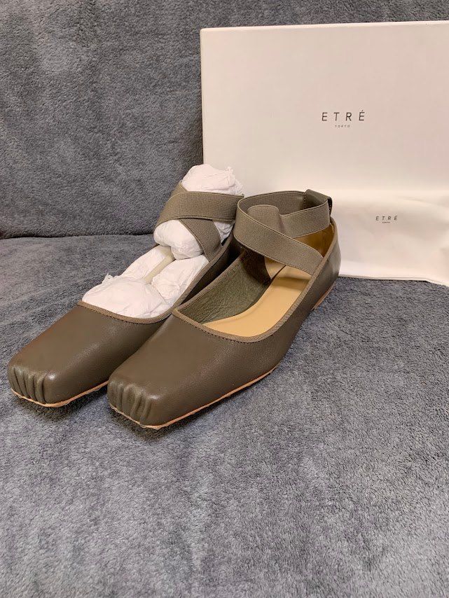 ☆ ETRE TOKYO スクエアトゥストラップバレエシューズ size38 - メルカリ