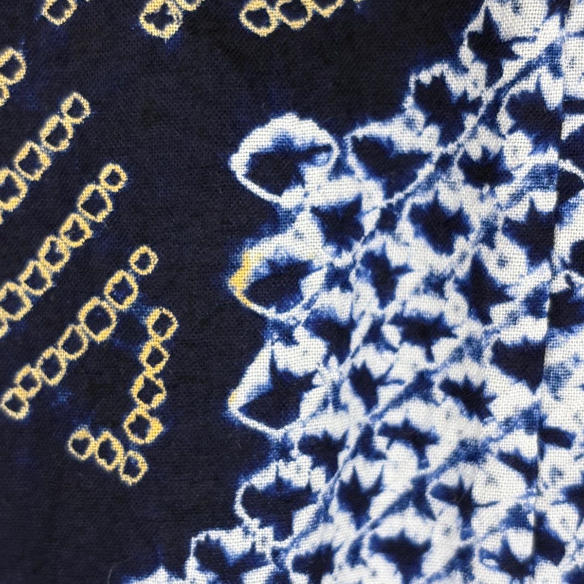 浴衣 身丈160cm 裄丈66.5cm M 絞り浴衣 花 絞り 紺色 綿 美品 名品  