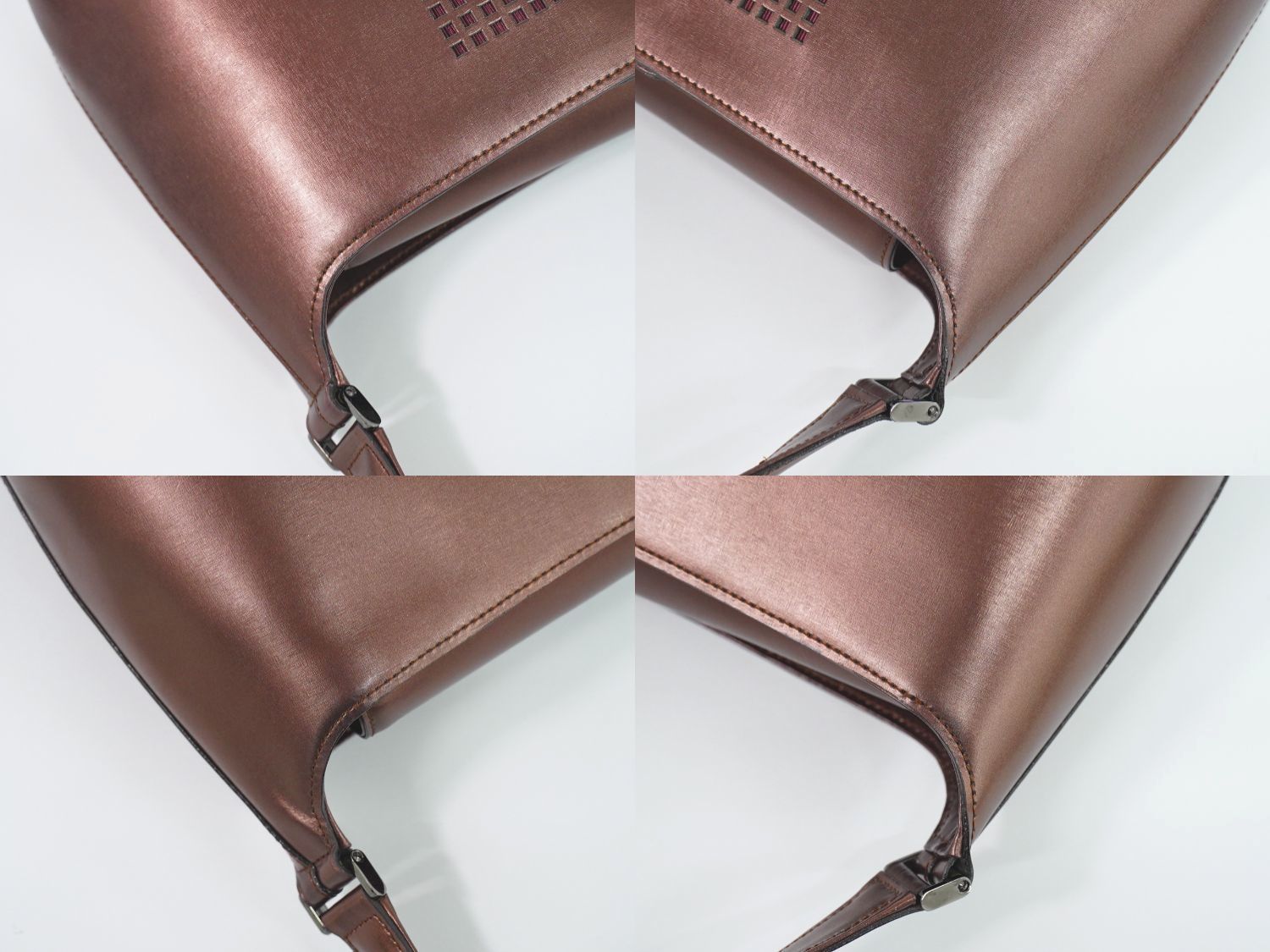 本物 ジバンシィ GIVENCHY レザー ショルダーバッグ メタリックボルドー バッグ 中古 本物 ジバンシィ GIVENCHY レザー ショルダーバッグ メタリック