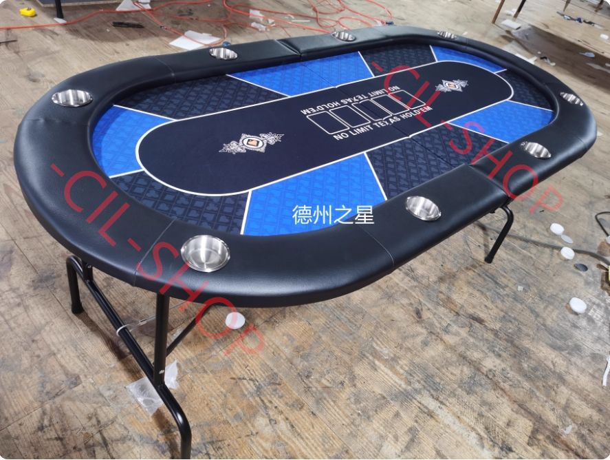 折りたたみ式 ポーカーテーブル 9人用 楕円形 カップホルダー付き チップトレイ テキサス ホールデム カジノ レジャーゲーム 瞬間収納 折りたたみ式 ポーカーテーブル 9人用 楕円形 カップホルダー付き