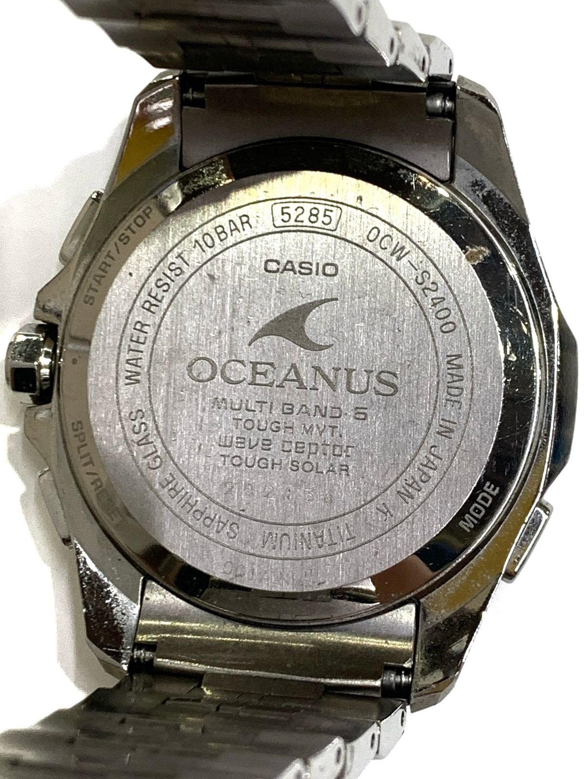 CASIO　カシオ　OCW-S2400-1AJF　OCEANUS　MANTA　オシアナス　マンタ　腕時計　アナログウォッチ　クロノグラフ　デイト窓　シルバー/ブルー