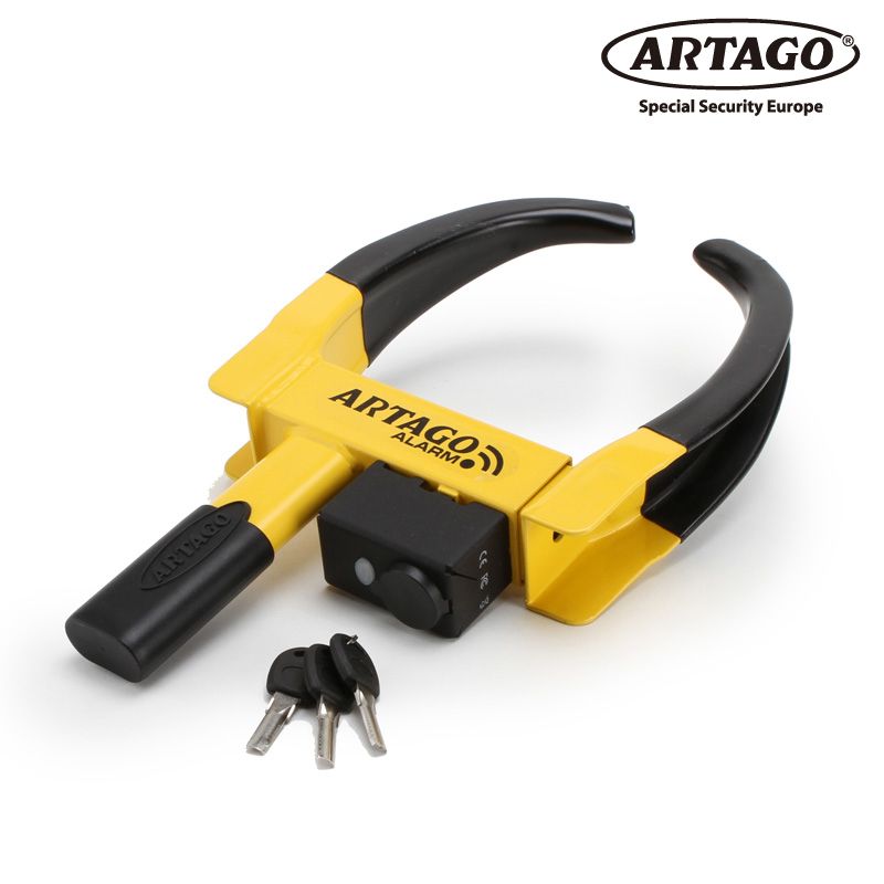 ARTAGO AUTO ART872 ALARM WHEEL CLAMP アラーム付きホイール ロック アルタゴ 自動車 汎用 セキュリティ 防犯 盗難防止 鍵 キー3本付