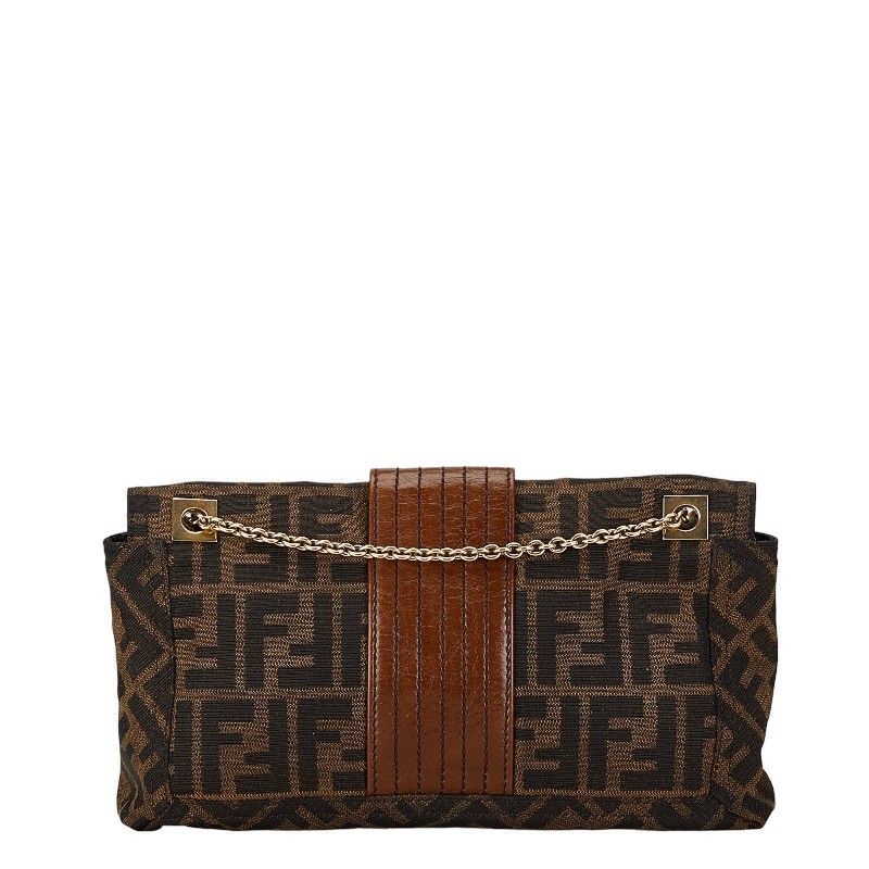 フェンディ ズッカ チェーン ショルダーバッグ 8BT139 ブラウン キャンバス レザー レディース FENDI【214-66146】 - メルカリ