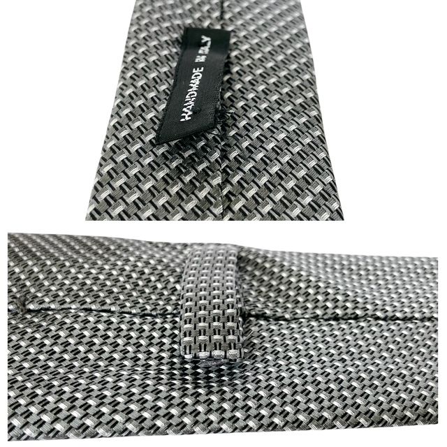 GIORGIO ARMANI ジョルジオ アルマーニ 小紋 シルク ワイド ネクタイ グレー シルバー ビジネス メンズ ビジネス イタリア製 GIORGIO ARMANI - GIORGIO ARMANI ジョルジオ アルマーニ 小紋 シルク