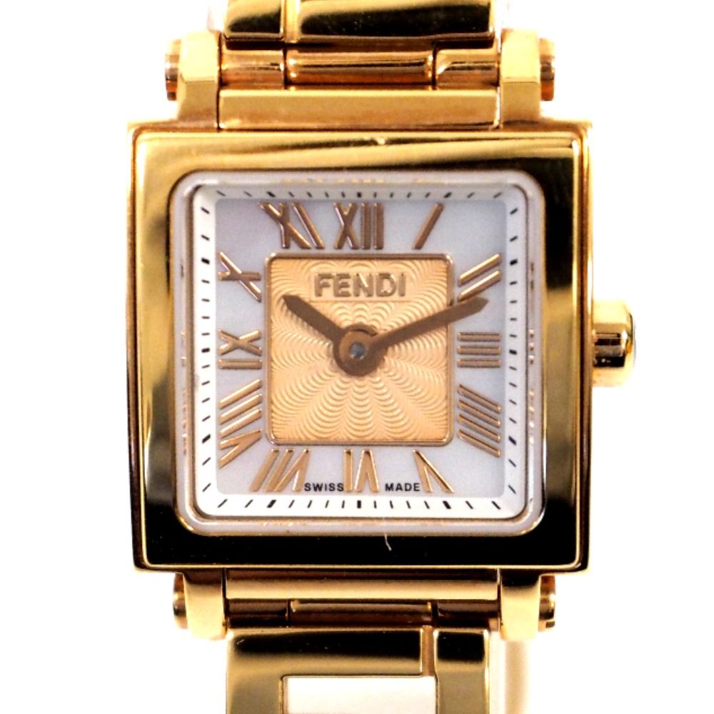 美品 付属品完備　FENDI クアドロミニ　シェル　ズッカ　ローマン 腕時計 美品 付属品完備 FENDI クアドロミニ シェル ズッカ ローマン 腕時計