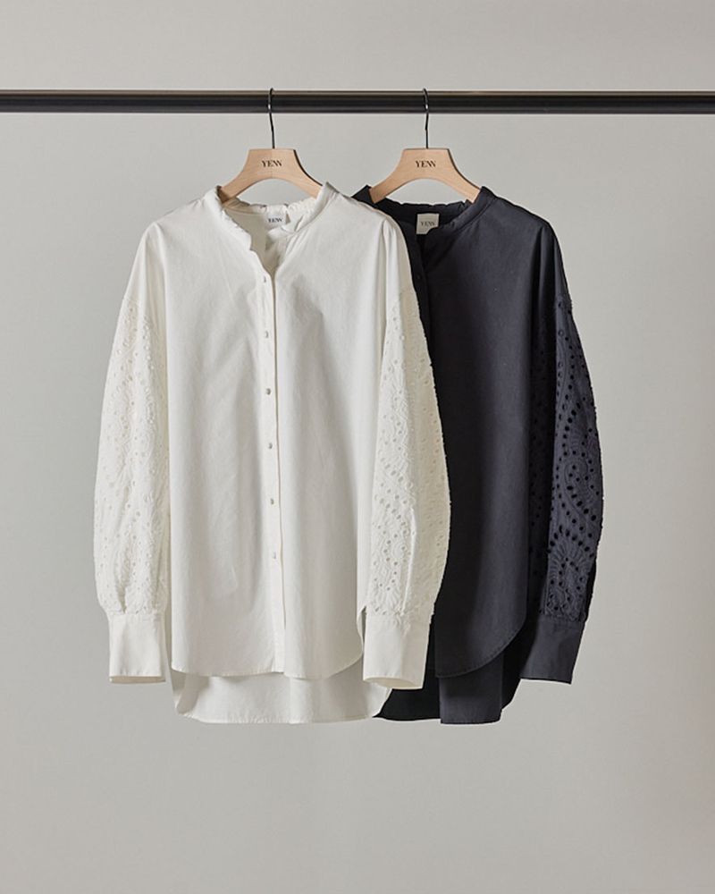 YENN 新品✨EMBRO SLEEVE SHIRT 刺繍スリーブ シャツ YENN イエン EMBRO SLEEVE SHIRT 刺繍スリーブシャツ y253-12084