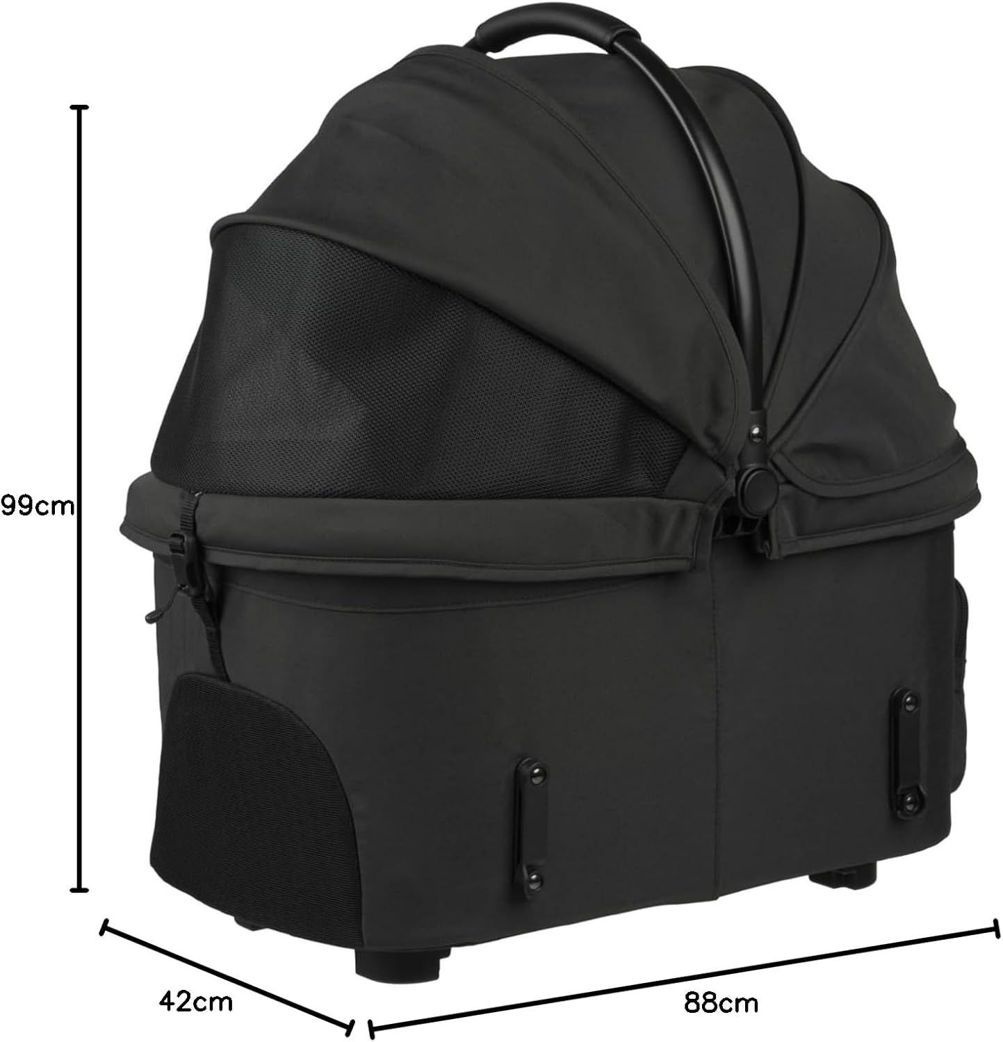 メーカー純正 AIRBUGGY WIZ X TRUE BLACK トゥルーブラック エアバギー ウィズエックス 黒|WIZX 軽量 コンパクト 折りたたみ｜犬猫用ペットカート|バギー｜静音タイヤ 片手走行