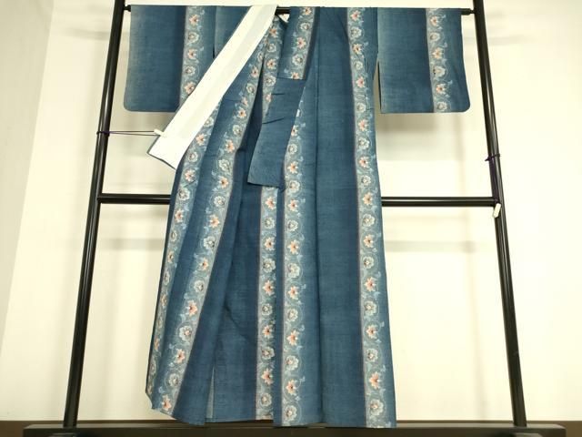 平和屋着物○上質な紬 花唐草文 ロング丈 正絹 逸品 AAAV7341zg