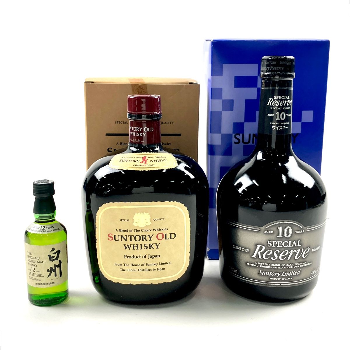 山崎・白州 12年 シングルモルトウイスキー3本セット 白州 12年 3 本