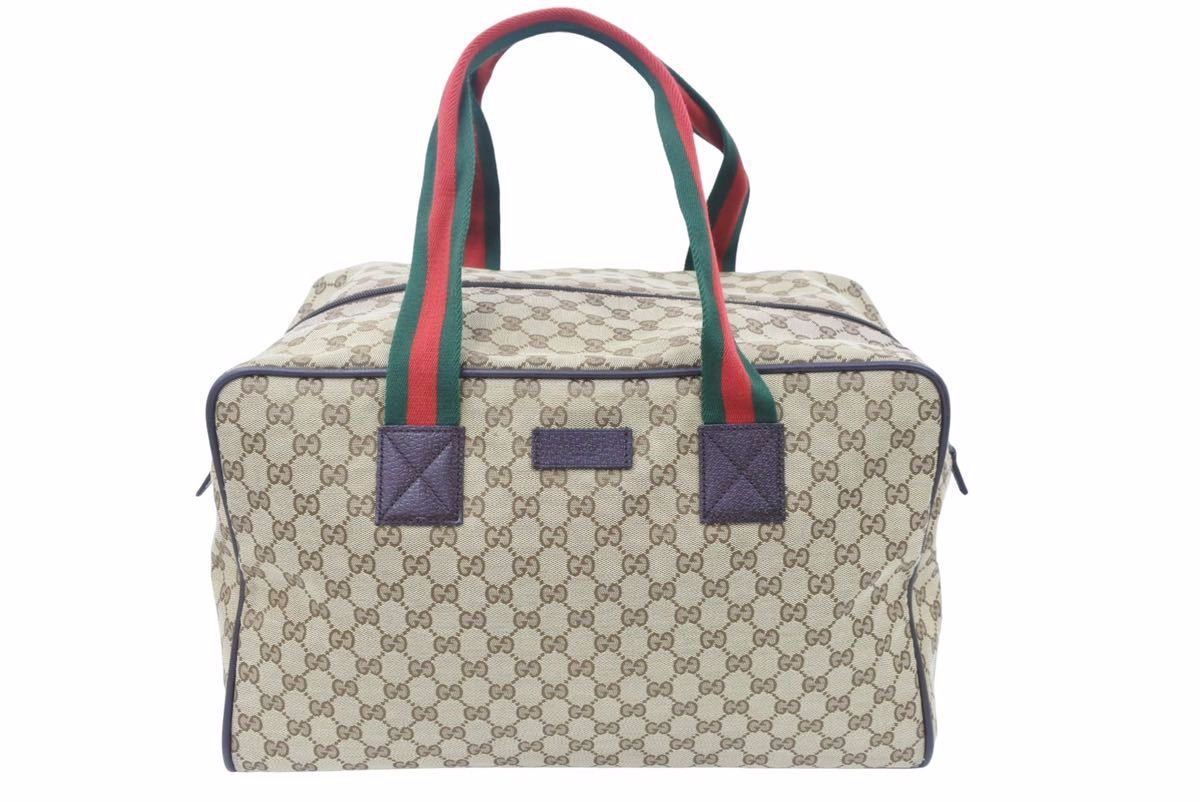 極美品 グッチ GUCCI GGキャンバス ブラウン 茶 シェリーライン ボストンバッグ トラベルバッグ 大容量 153240 中古 48725 -  メルカリ