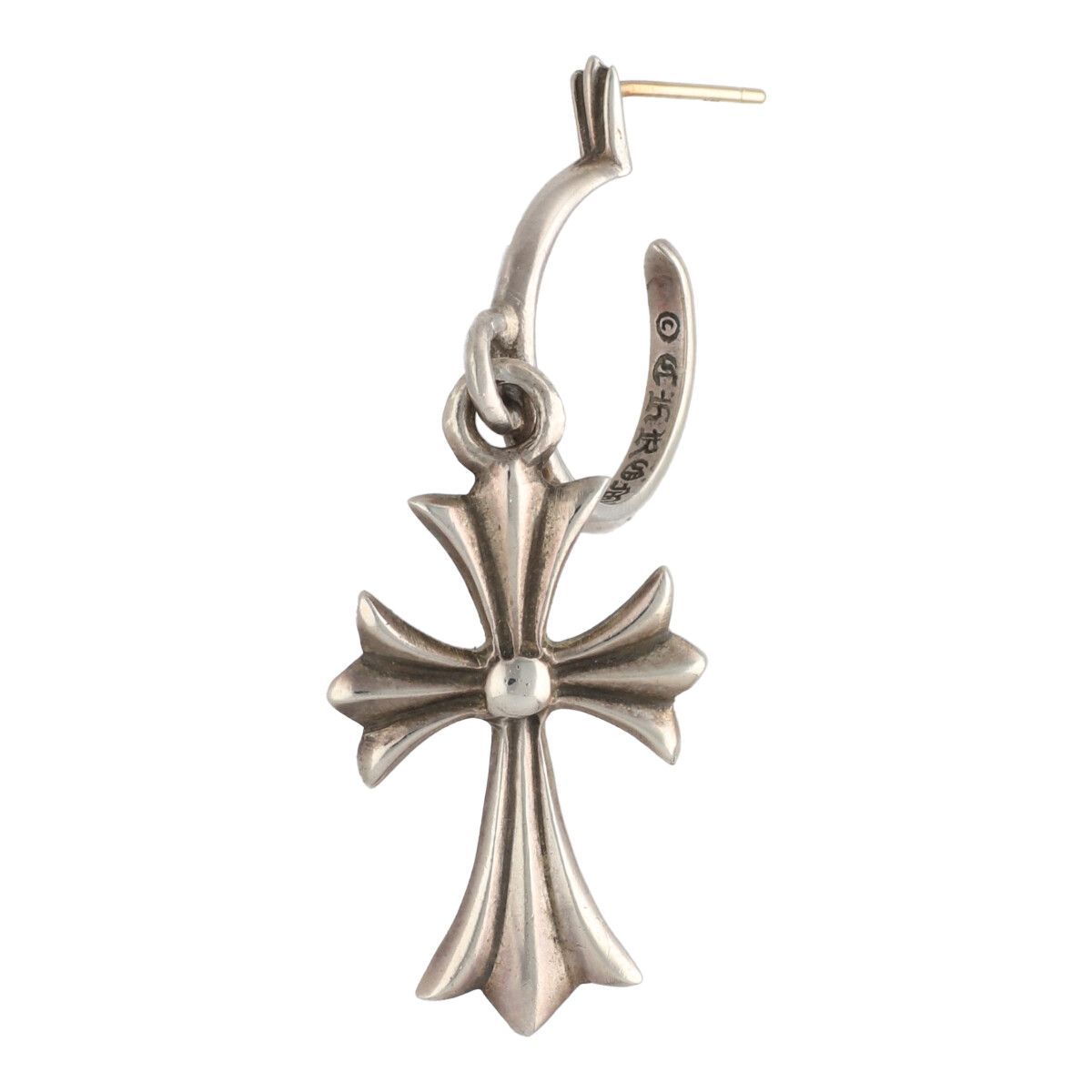 中古】 CHROME HEARTS クロムハーツ フープピアス タイニーCHクロス
