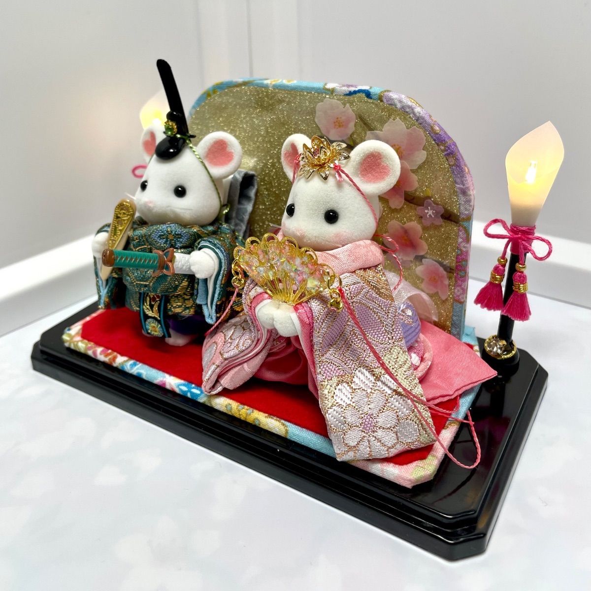 雛人形　シルバニア　マシュマロネズミ　ハンドメイド 雛人形 シルバニア マシュマロネズミ ハンドメイド