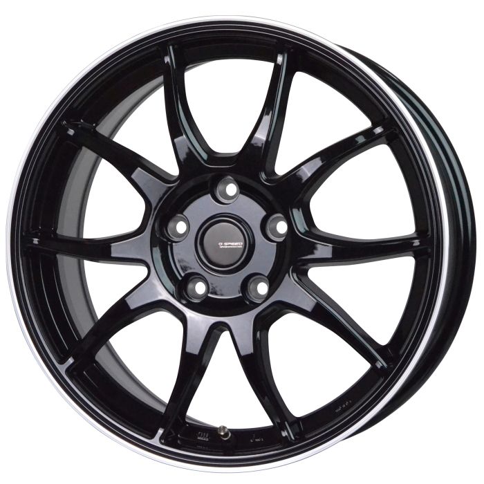 ホイール4本セット G.Speed P-06 メタリックブラック リムポリッシュ 17インチ 7J 55 5H-100