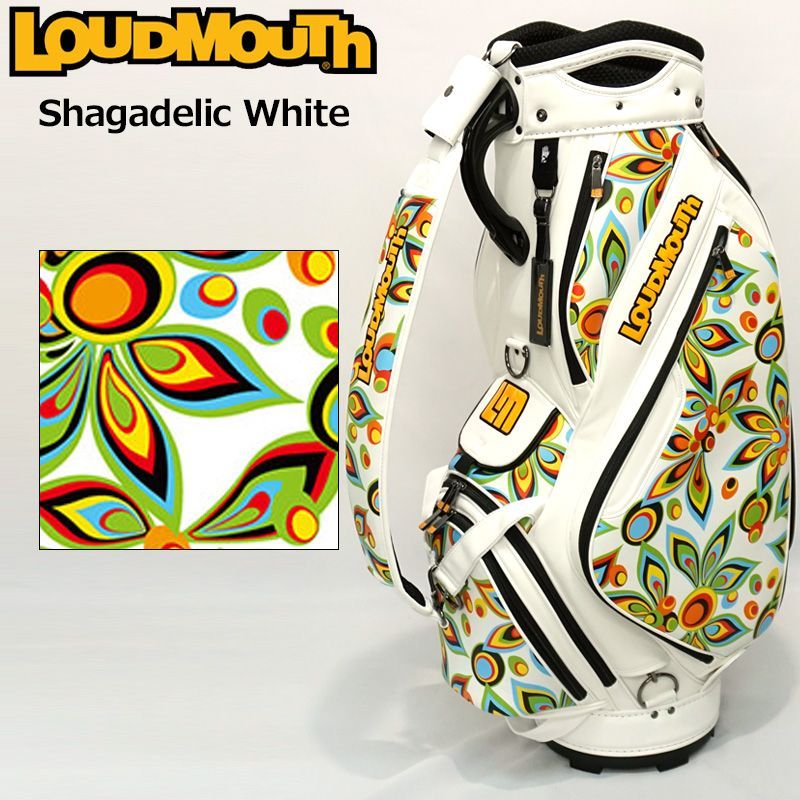 ラウドマウス 9.5型 3点式 キャディバッグ Shagadelic White シャガデリックホワイト LM-CB0020/762999(003) 新品【Loudmouth正規販売店】