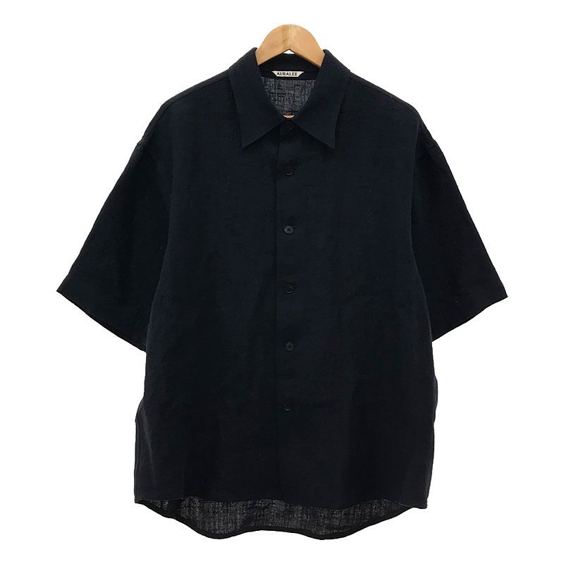 美品】 AURALEE / オーラリー | 2024SS | LINEN SILK TWEED HALF SLEEVED SHIRT / リネン  シルク ツイード ハーフスリーブ シャツ | 3 | DARK NAVY | メンズ - メルカリ