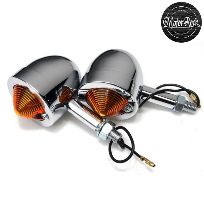 スモールバレットウインカー クローム 2％er &frasl; 汎用 4個SET Psyclone | モーターロック Rock Motor スモールバレット ネオファクトリー ハーレー用パーツ バレットウインカー ソフテイル＆ダイナ左右