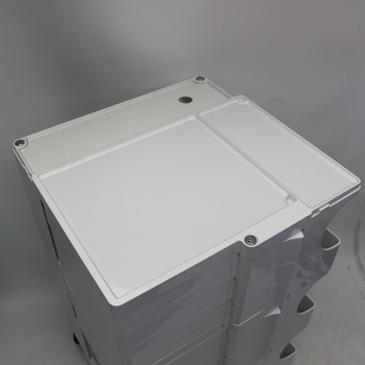 695 BOBY WAGON ボビーワゴン 3段5トレイ WHITE アクリルプレート付き