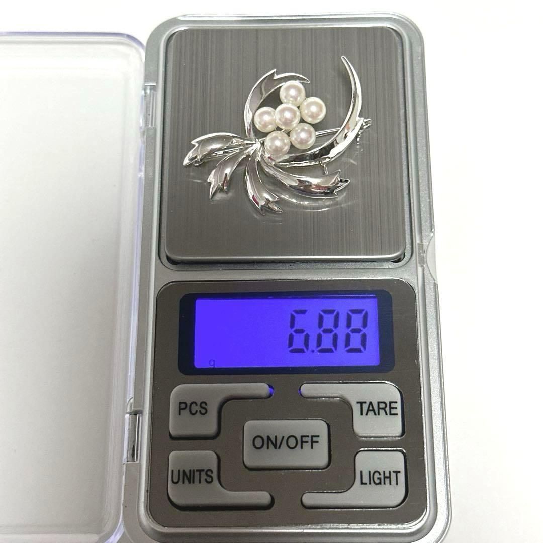 ミキモト MIKIMOTO ブローチ ペントップ SV パール シルバー 極美品