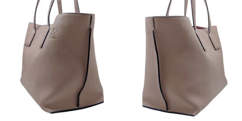 希少美品♡ LOEWE レザー トートバッグ ハンドバッグ ベージュ パイピング LOEWE ロエベ Tショッパー トートバッグ ピンクベージュ ピンク