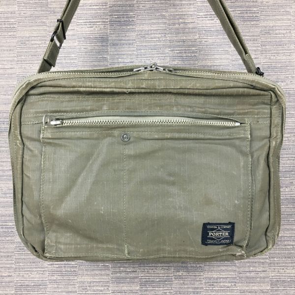 SALE>PORTER/ポーター ショルダーバッグ オリーブ/緑 収納ポケット多数 