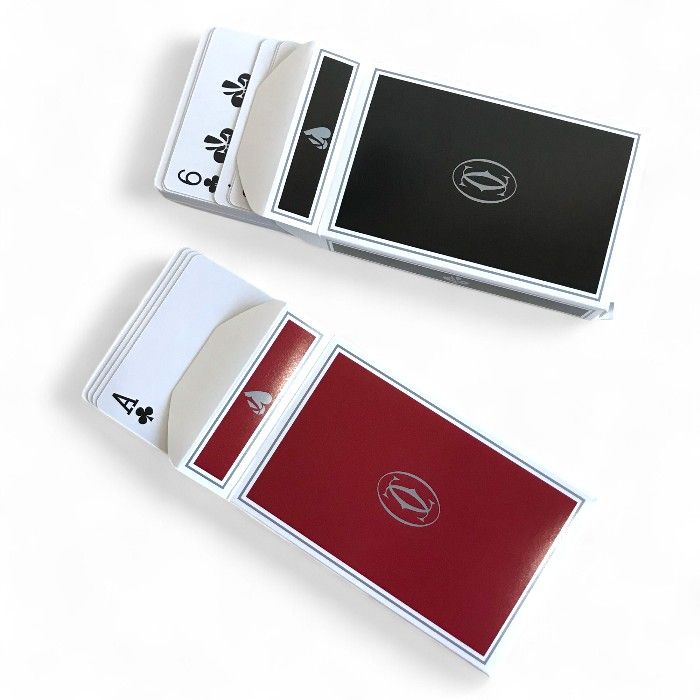 カルティエ Cartier トランプ 2つセット ボルドー ブラック 箱付き