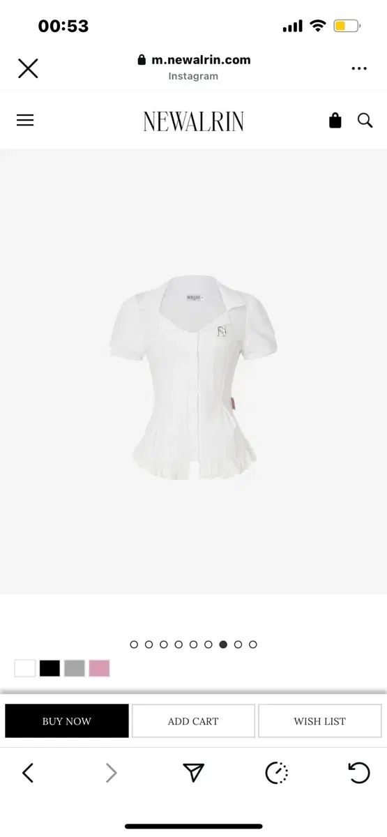 ニューオリン ロゴ エンブレム レース シャツ Newalrin logo emblem l