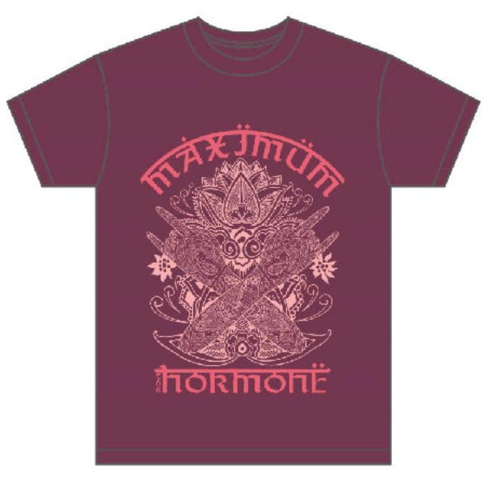 マキシマムザホルモン アジアン･メタルポーズ Tシャツ アーガイルパープル M