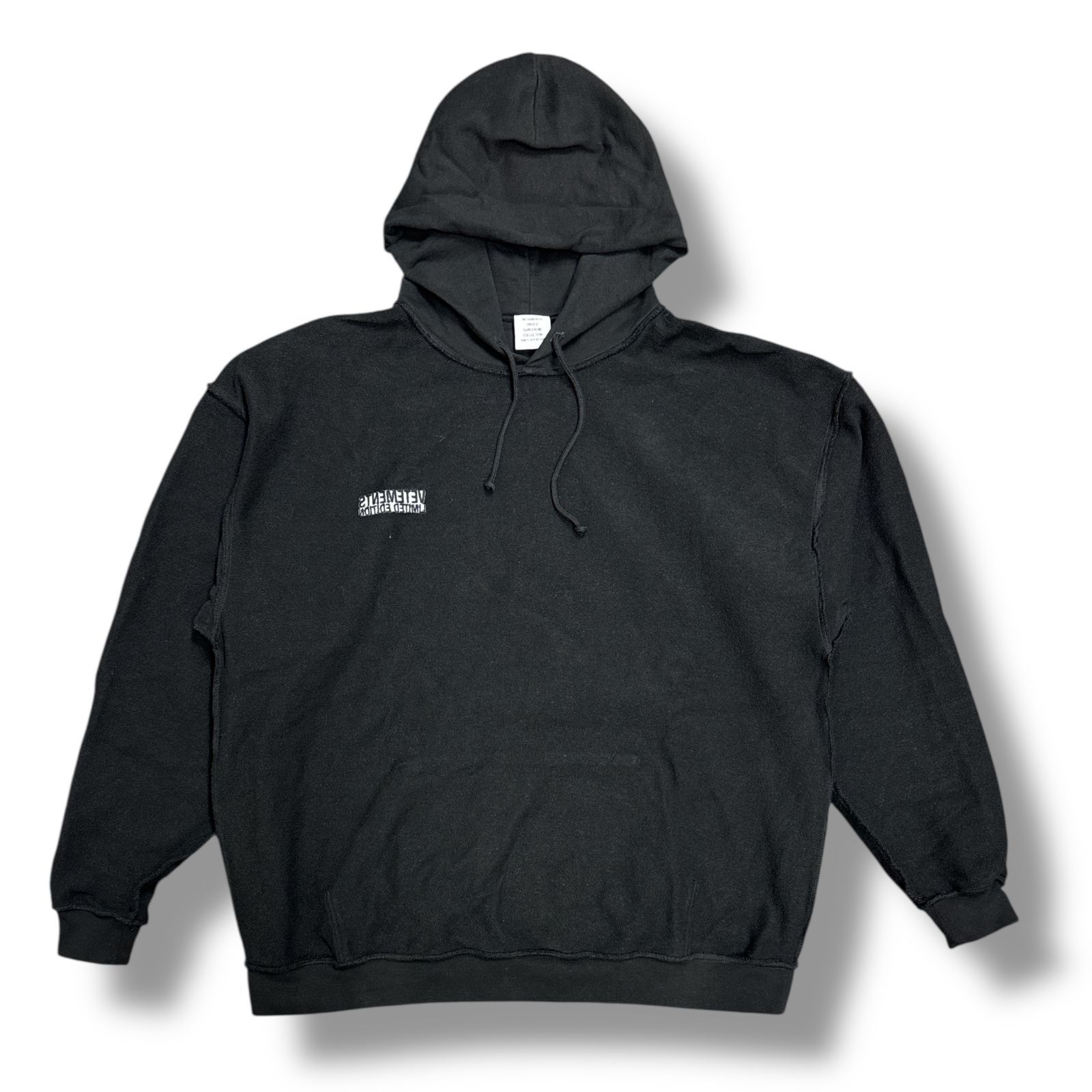 VETEMENTS ALL BLACK INSIDE OUT HOODIE インサイドアウト プル 