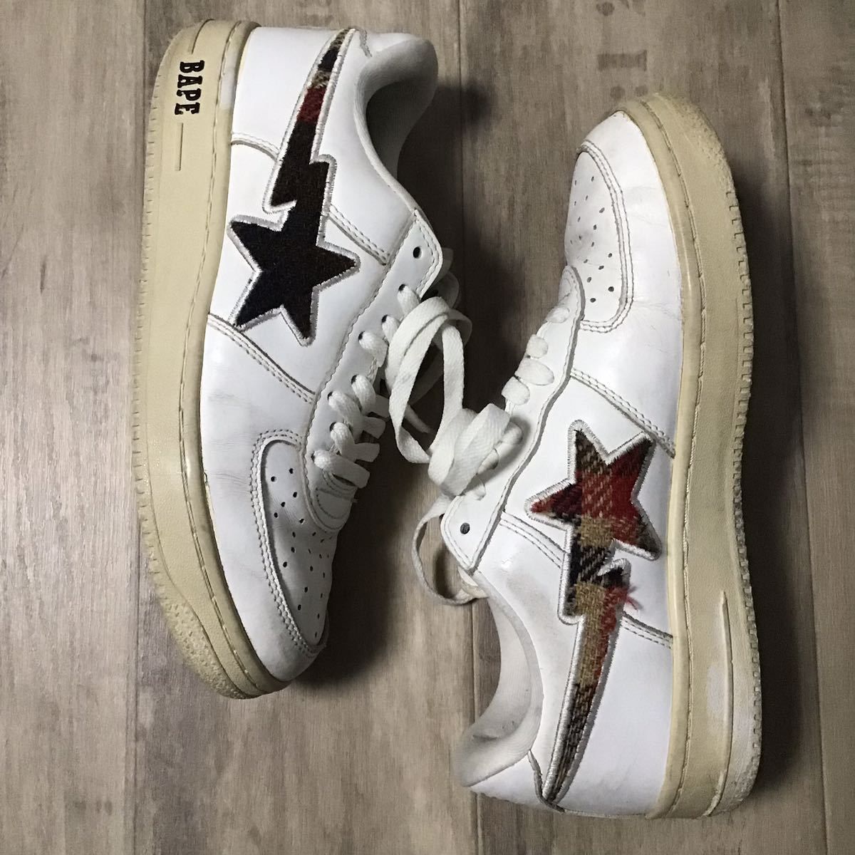 Harris Tweed × BAPE チェック レザー BAPESTA スニーカー 27cm US9 a