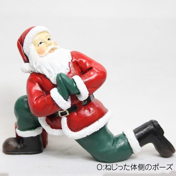 ヨガサンタ O ねじった体側のポーズ クリスマス オブジェ 置物 かわいい 受付 - メルカリ