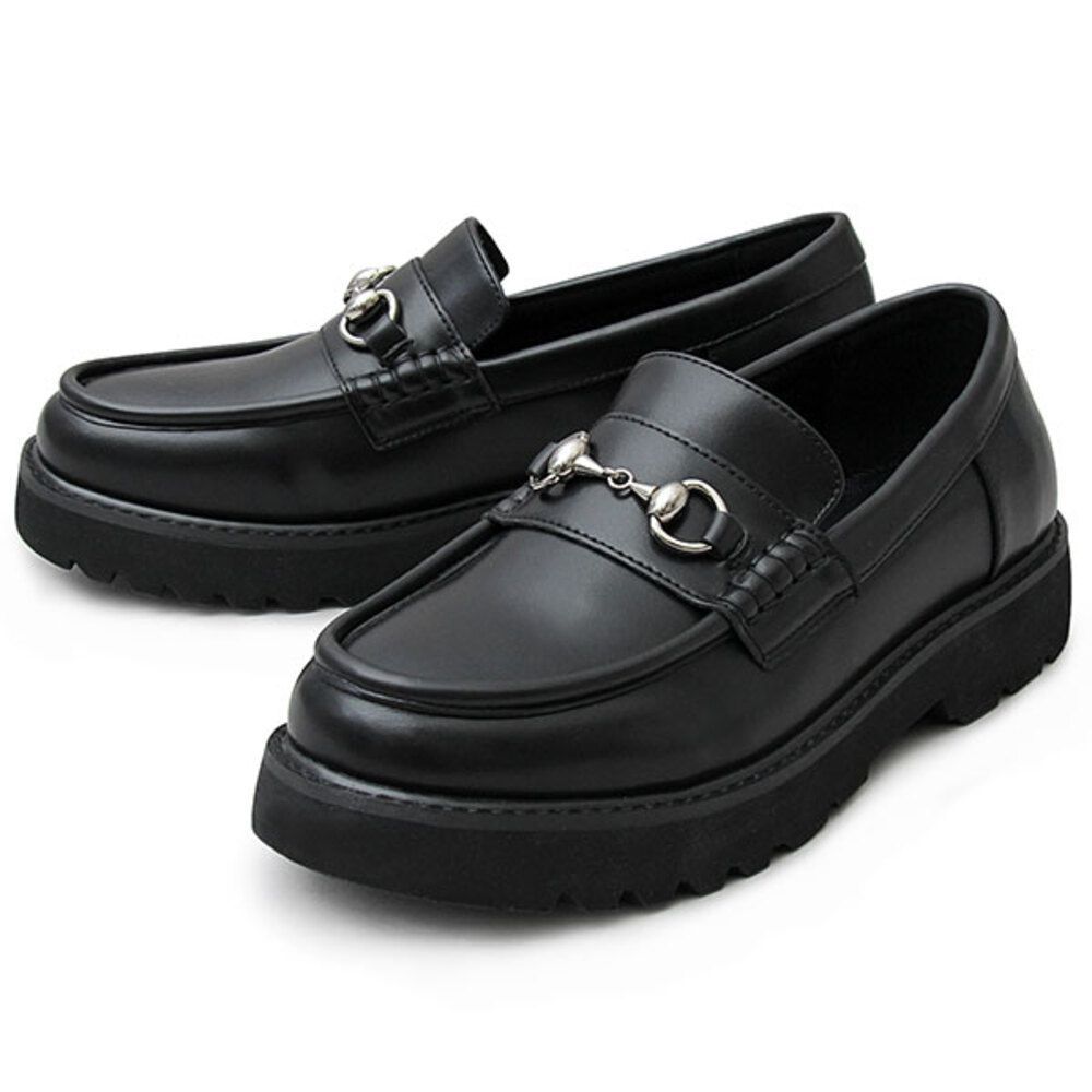 ☆ BLACK ☆ S(25-25.5cm) ☆ glabella PLATFORM SOLE BIT LOAFERS 